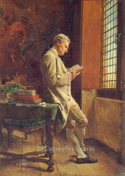 ジャン・ルイ・エルネスト・メソニエ Painting - 『Reader in White』の古典作家 ジャン・ルイ・エルネスト・メソニエ
